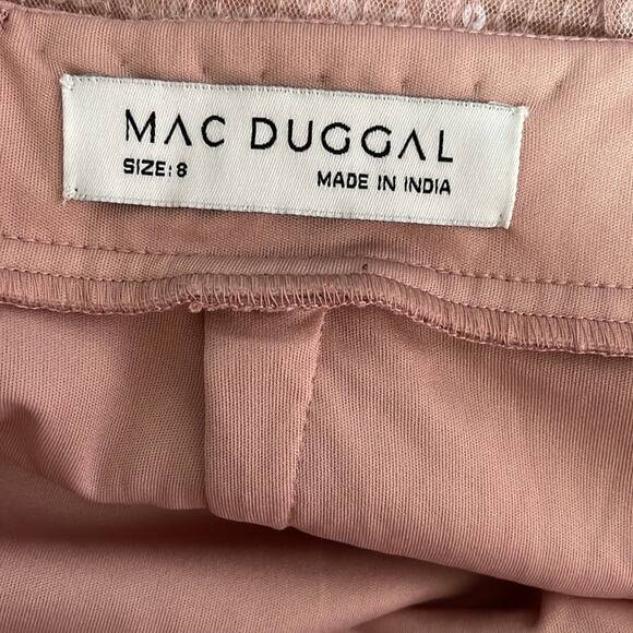 Mac Duggal Sequined Ruffled Cutout Lace Up Rose Pink Maxi Gown Sz 8 - Picture 13 of 14